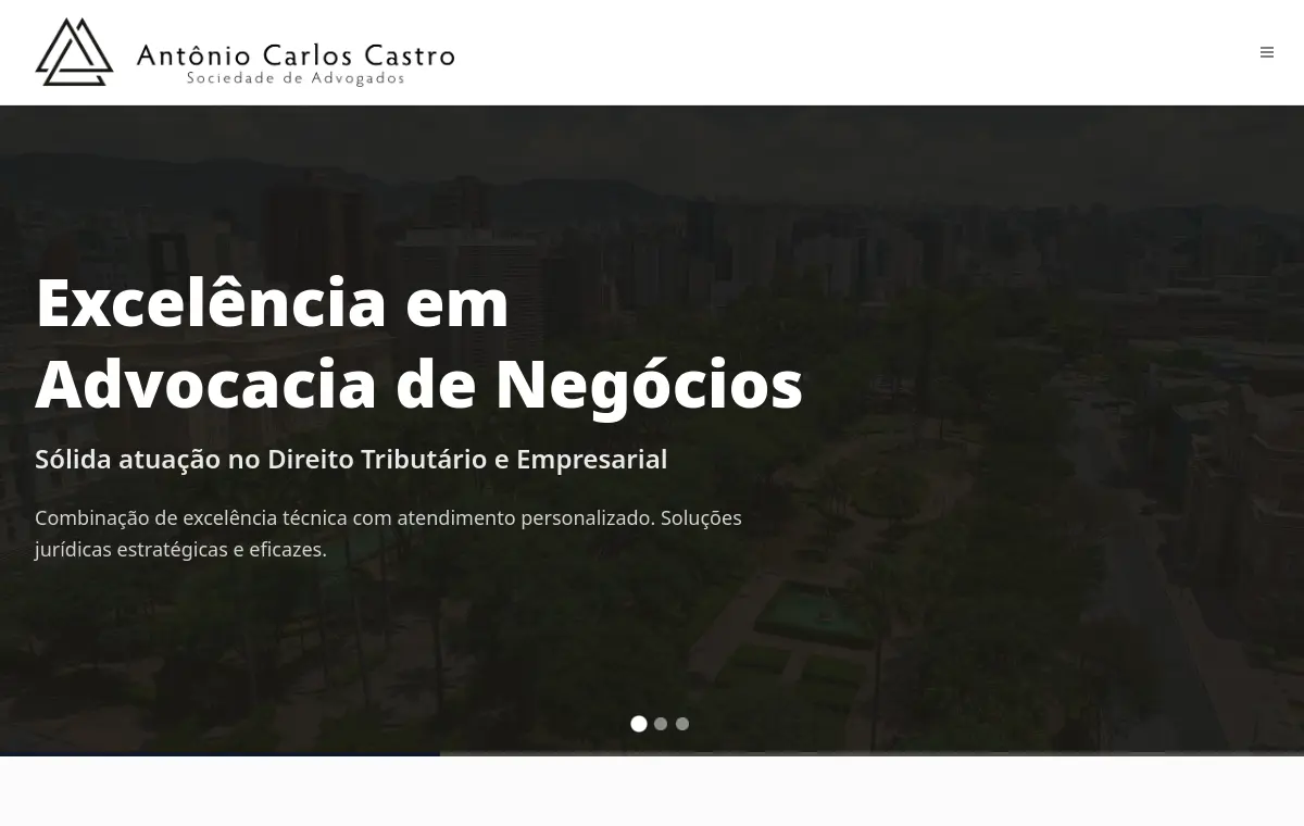 Página inicial do projeto Antônio Carlos Castro
