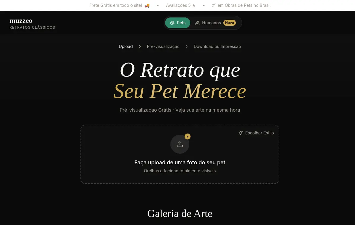 Página inicial do projeto Muzzeo